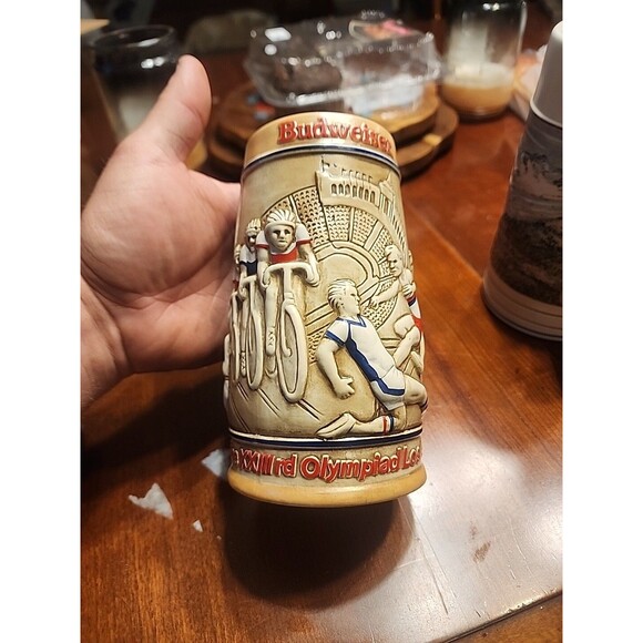 Vintage 1984 Olympic Games Los Angels Budweiser Collectible Beer Stein - Picture 2 of 6